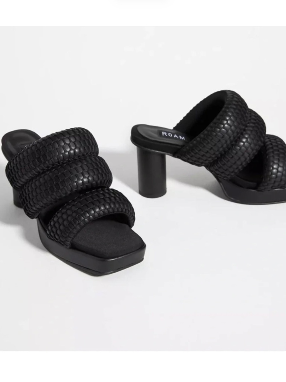ROAM Black Textured Triple Band Sandal